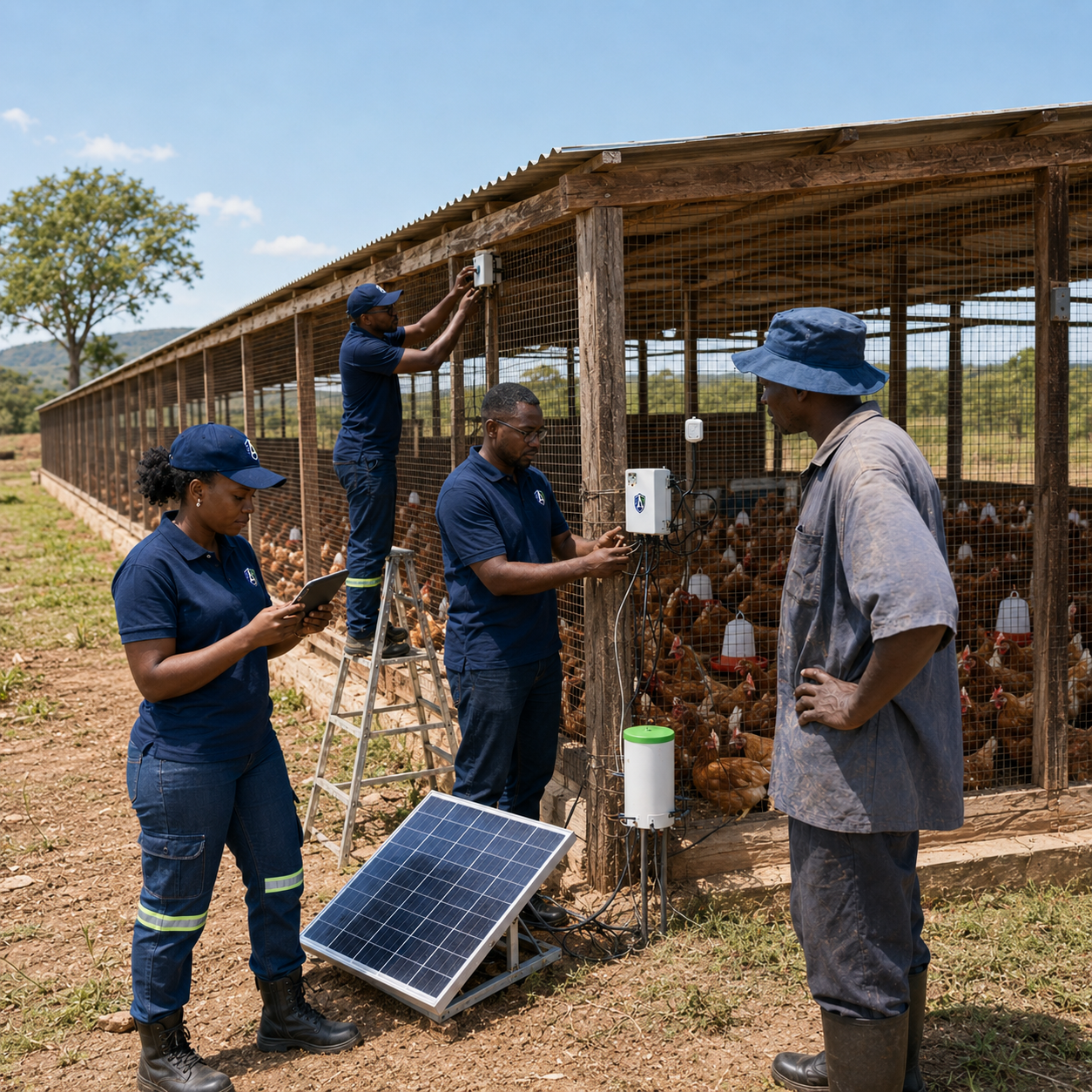 AST smart farming team monitoring poultry systems and farm sensors
